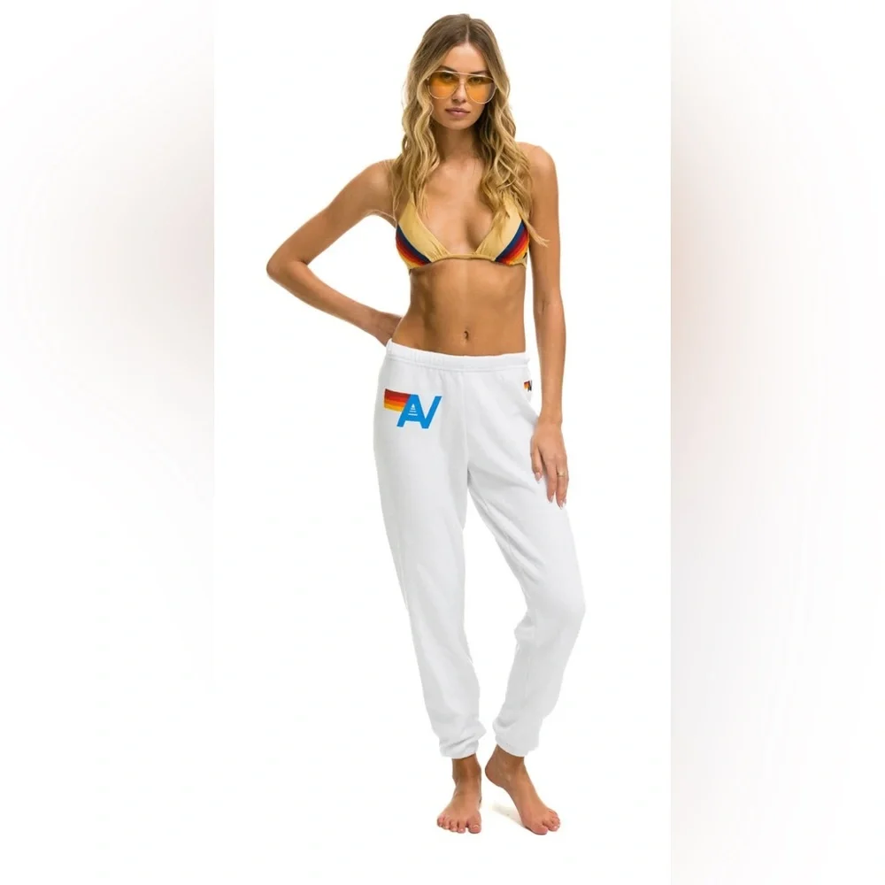 AviatorNation White Sweat Pants in Medium. Never Worn with Tag. - Picture 1 of 3